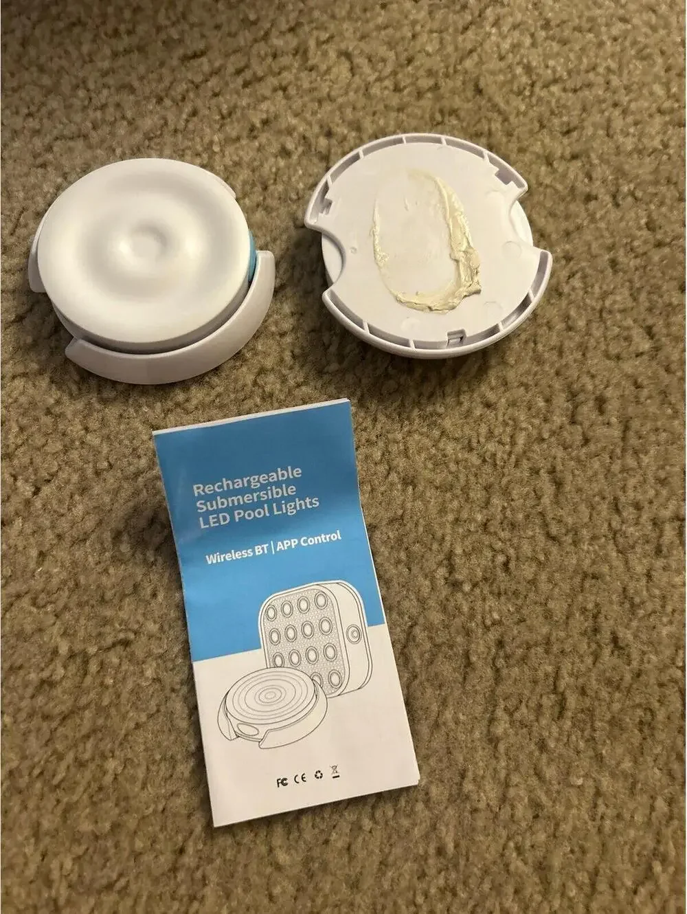 C307 rechargeable submersible led pool light recivers wireless bt